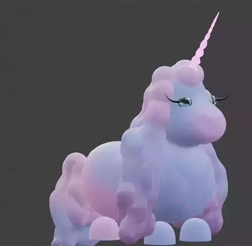 Low Poly Cute Lavender Unicorn 