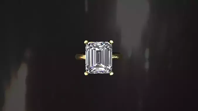 Elegant Gemstone Ring 3D Model STL OBJ 3DM