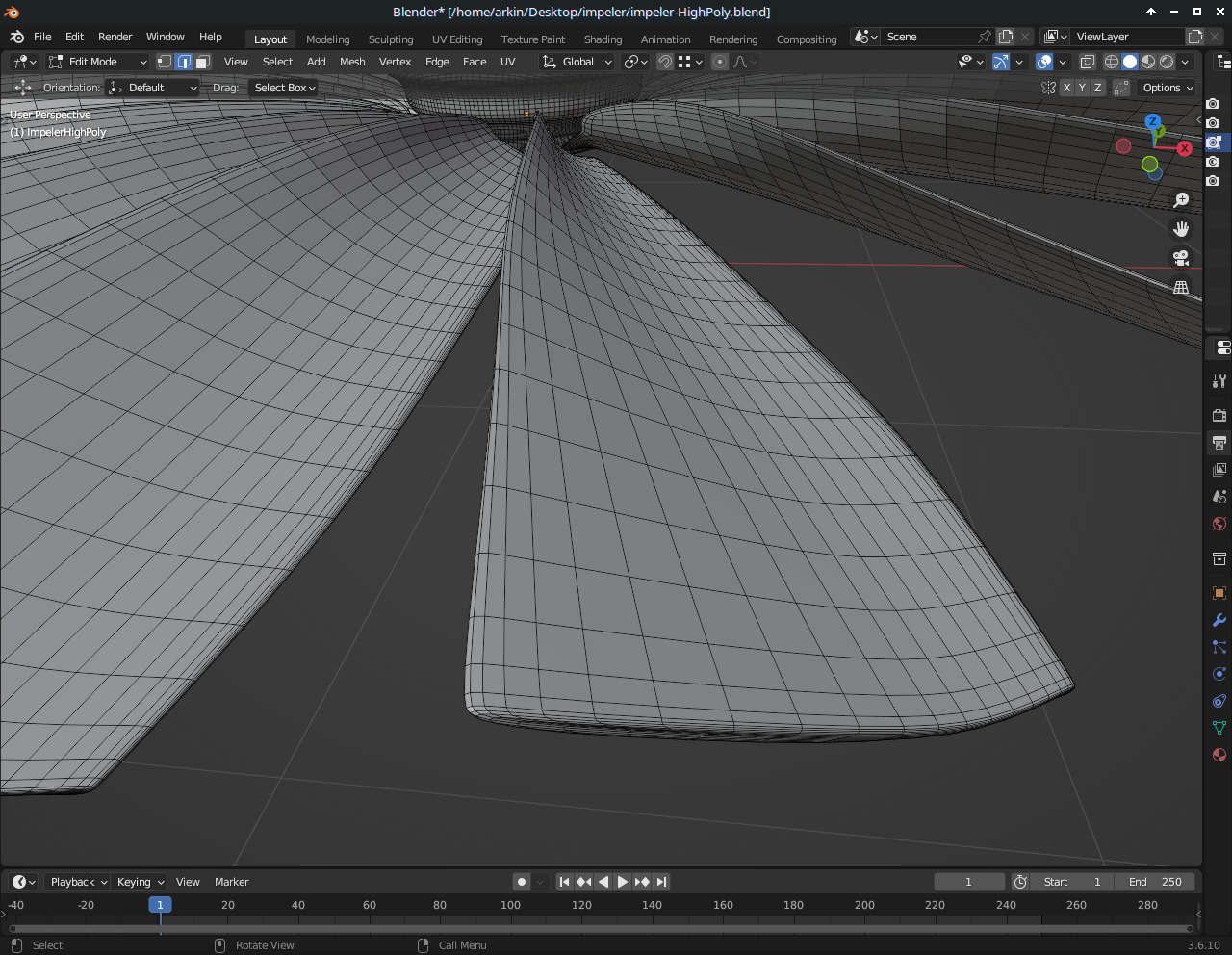Impeller 18 blades Free low-poly 3D model_9
