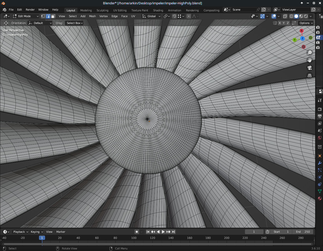 Impeller 18 blades Free low-poly 3D model_13