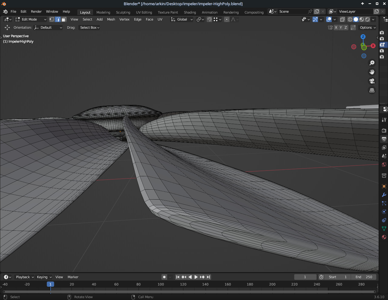 Impeller 18 blades Free low-poly 3D model_8