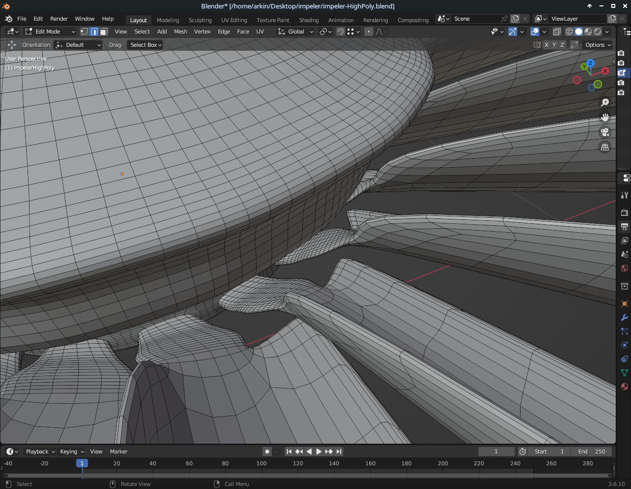 Impeller 18 blades Free low-poly 3D model_12