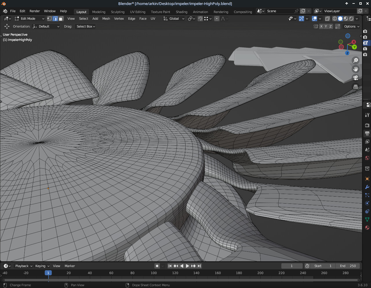 Impeller 18 blades Free low-poly 3D model_14