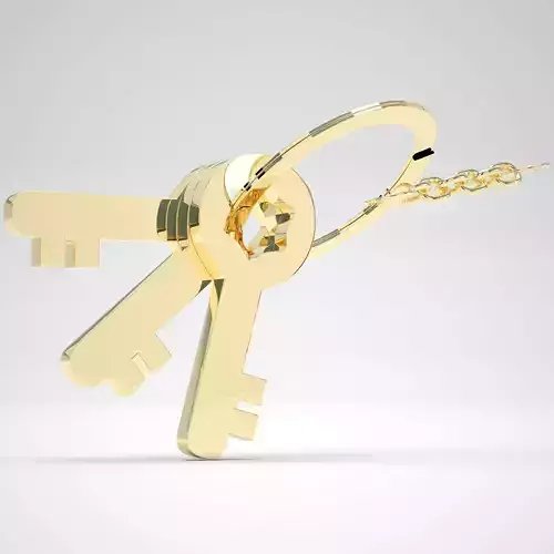 Golden Keychain with Keys