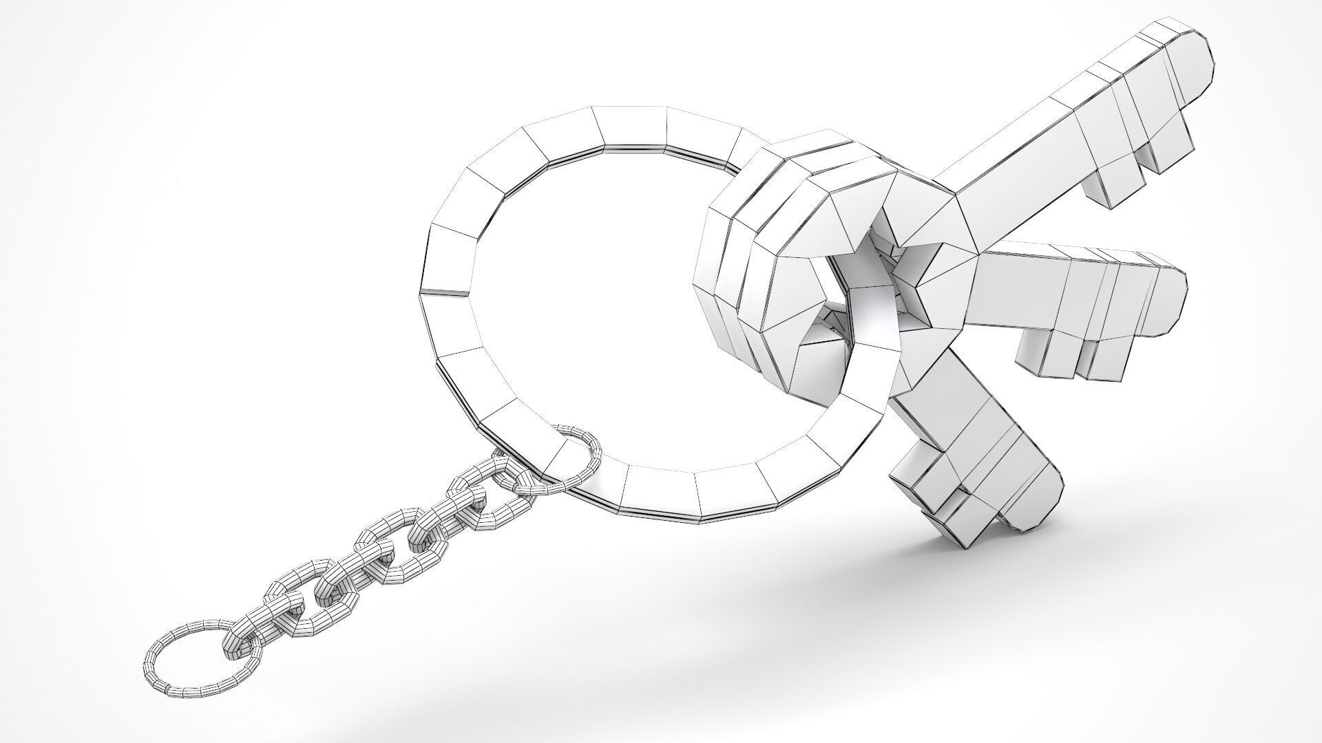 Keychain with Rusty Keys 3D model_11