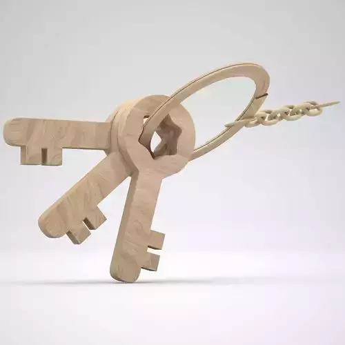 Keychain with Wooden Keys