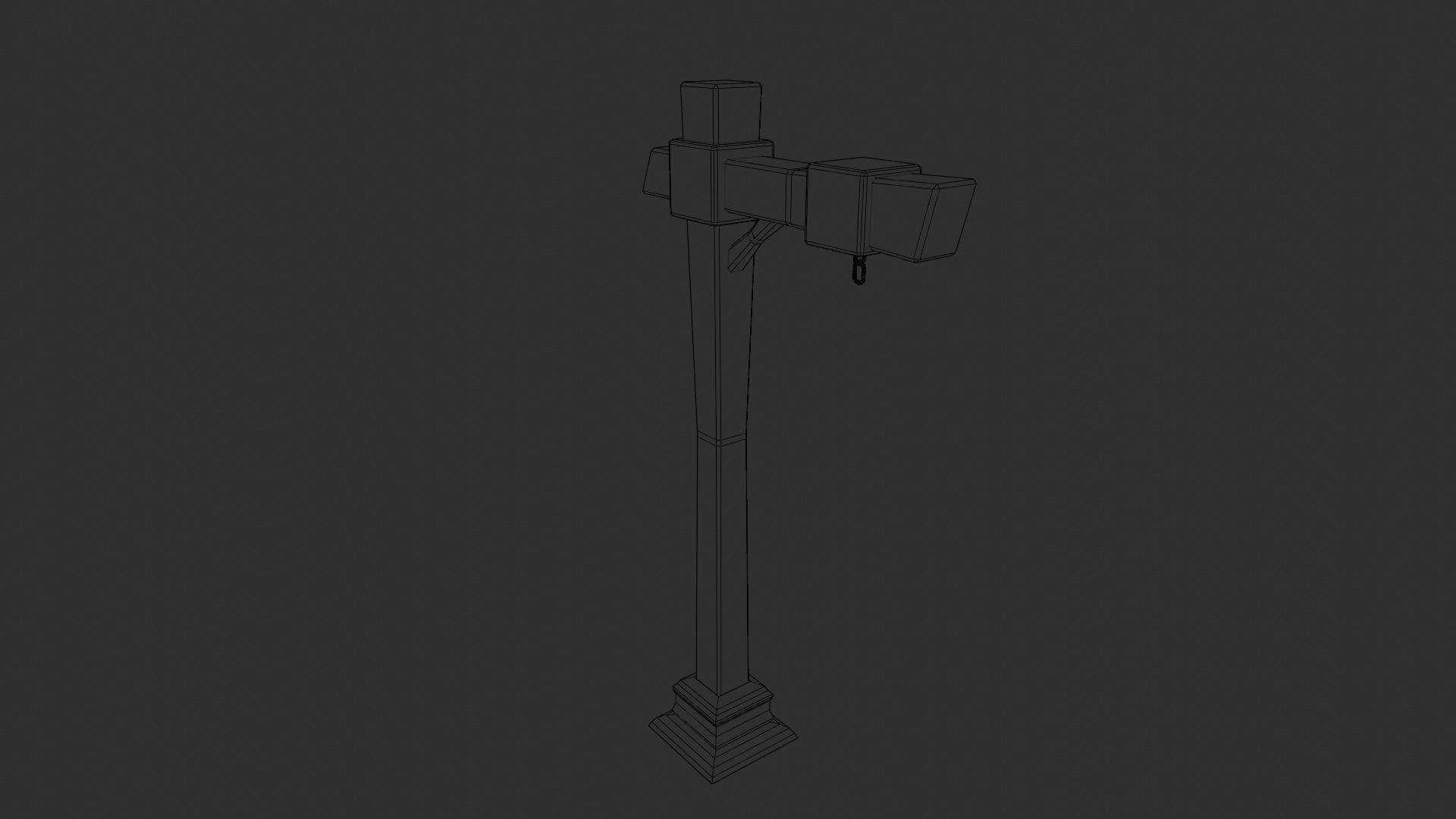 stylized street lamp Low-poly 3D model_6