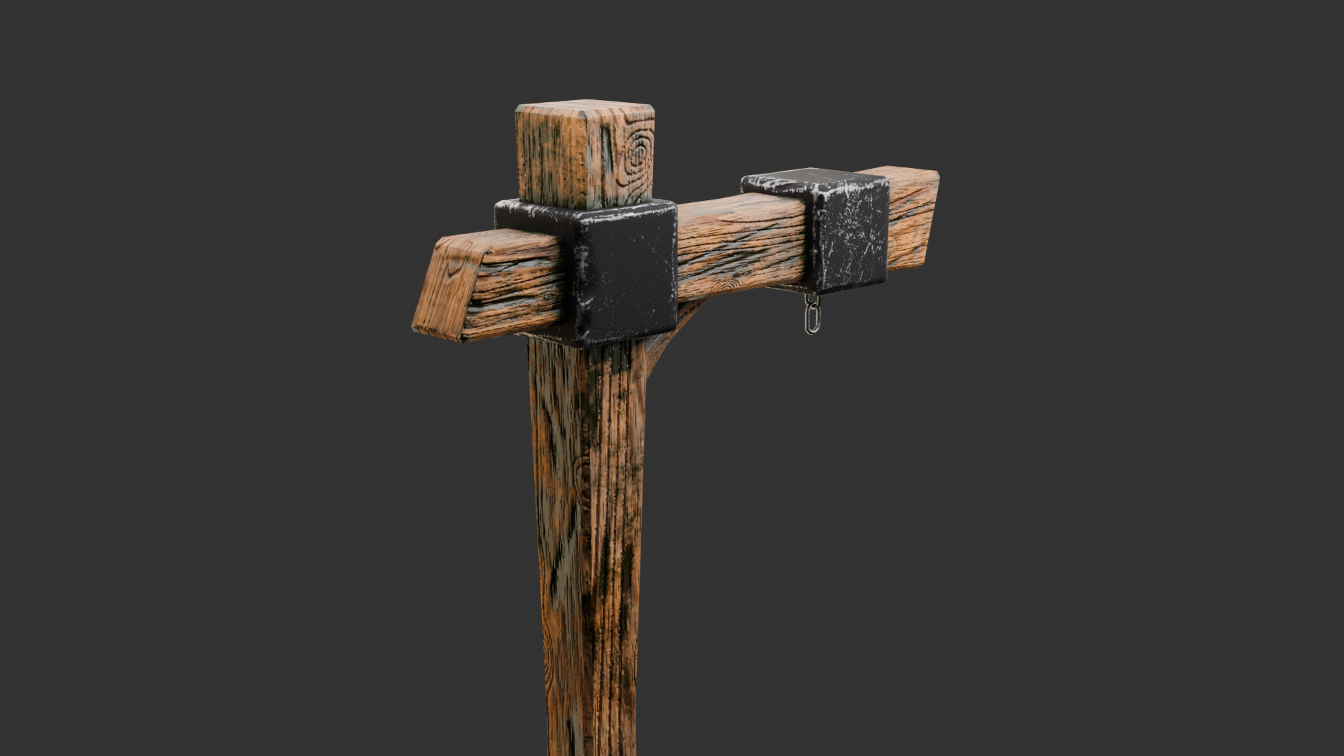 stylized street lamp Low-poly 3D model_3