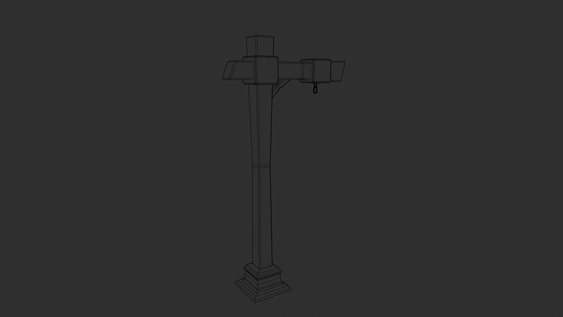 stylized street lamp Low-poly 3D model_5