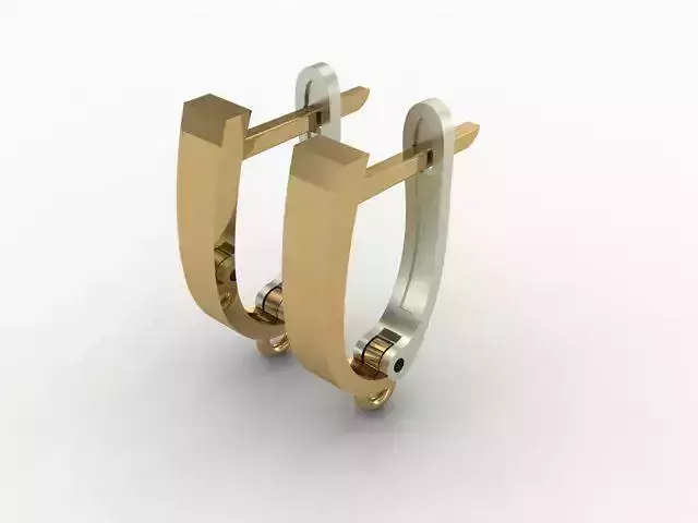 Upper Part Gold Earrings 3D print model