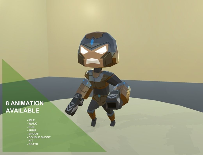 Cyborg Soldier - Low Poly - Game Ready Low-poly 3D model