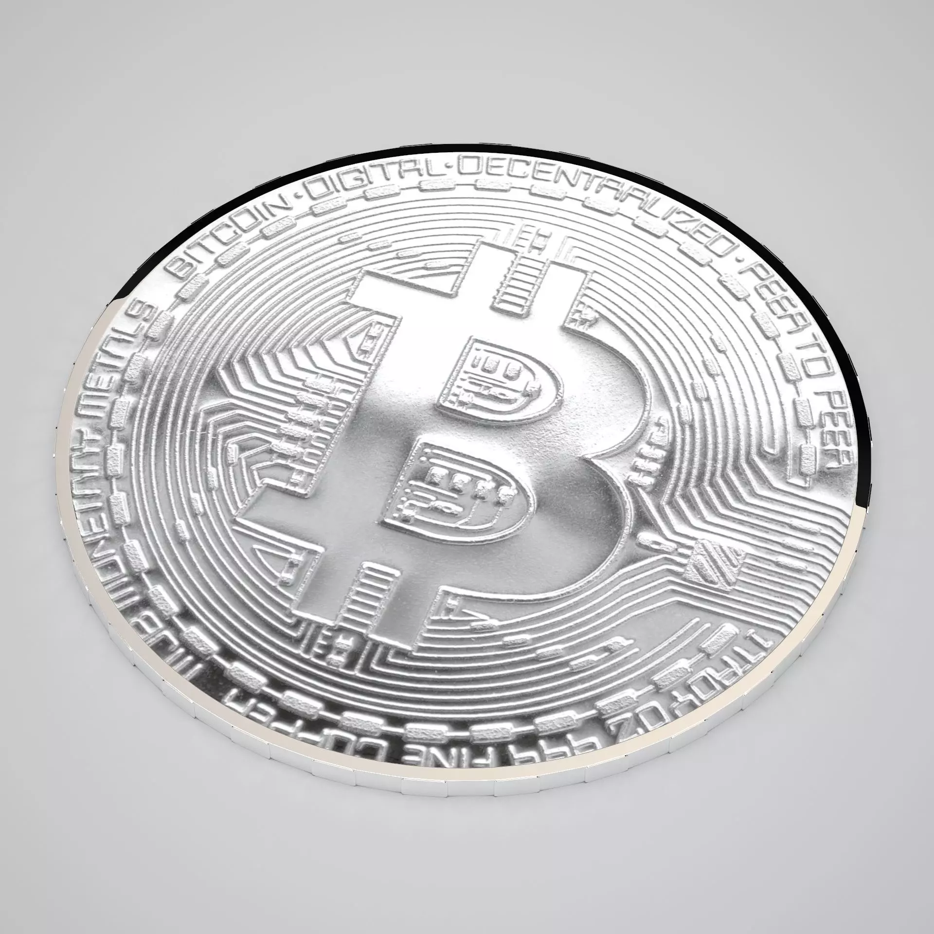 Bitcoin Silver 3D model_0