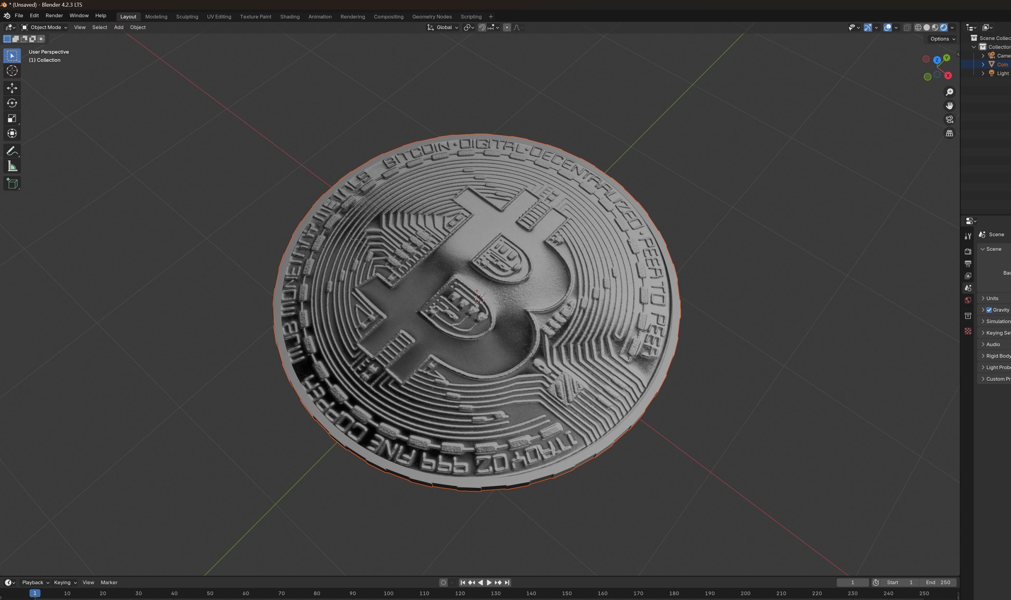 Bitcoin Silver 3D model_7