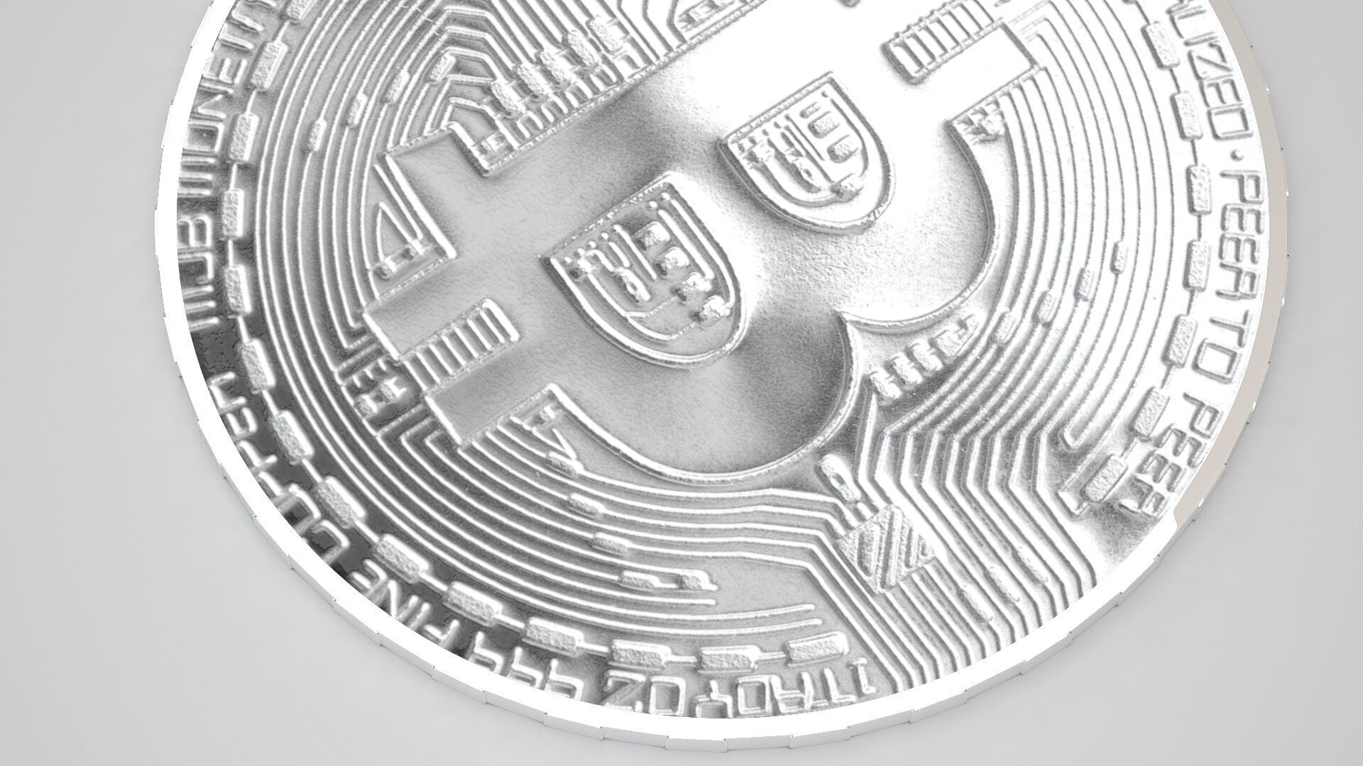 Bitcoin Silver 3D model_4