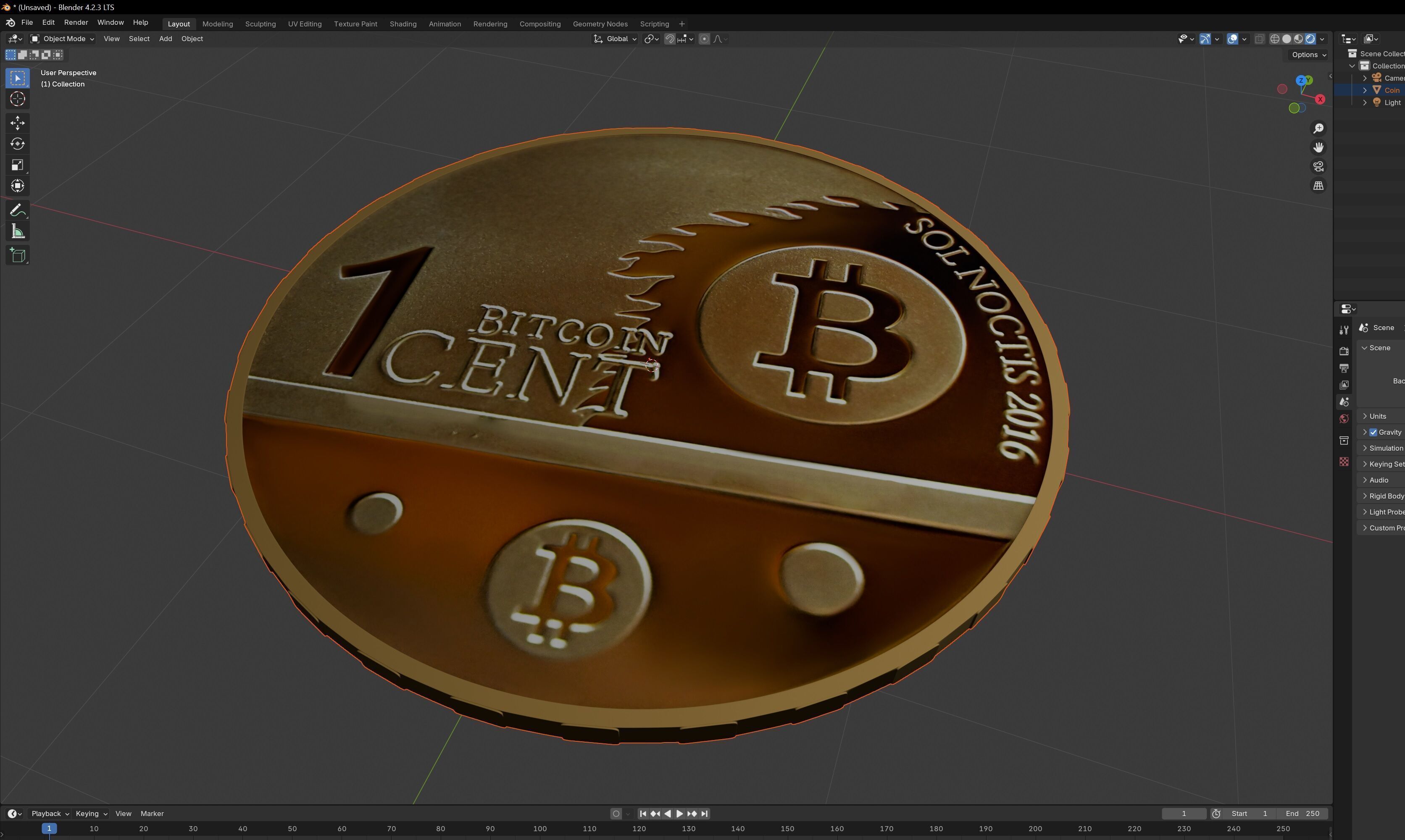 1 Cent Bitcoin 3D model_7