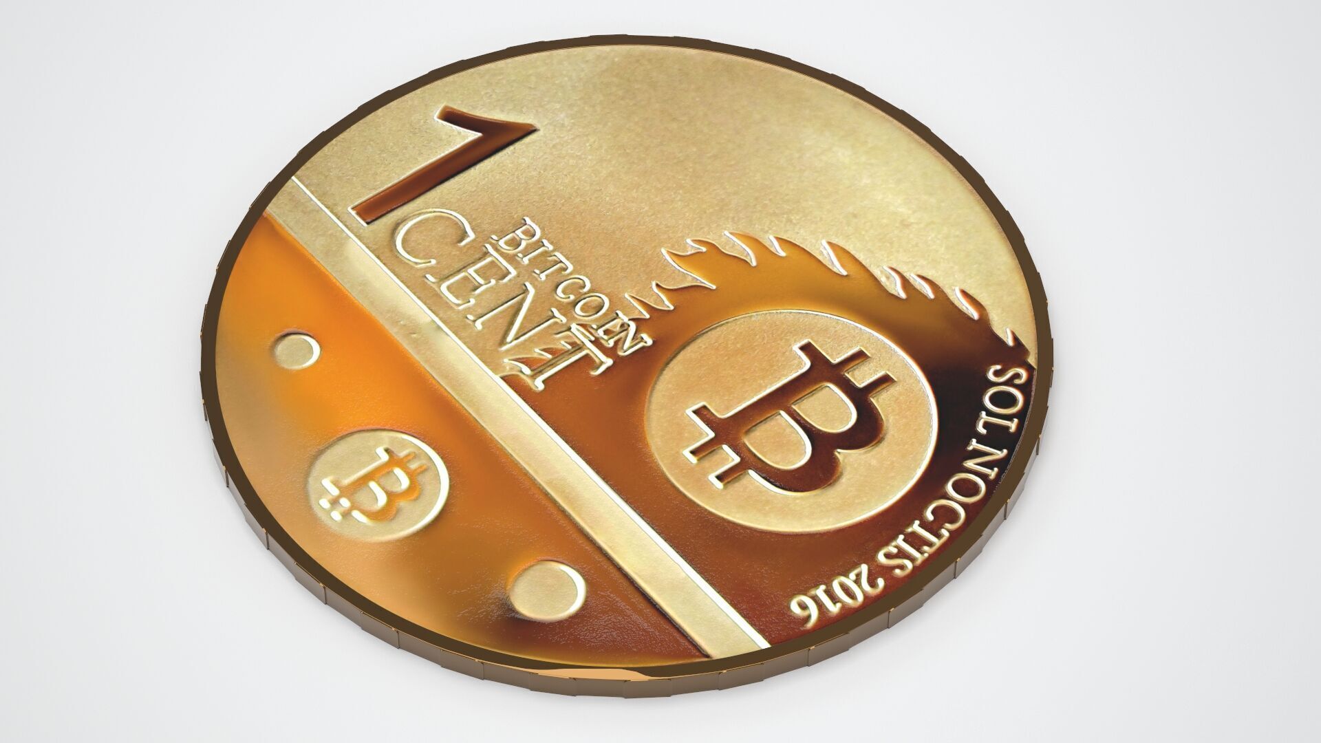 1 Cent Bitcoin 3D model_2