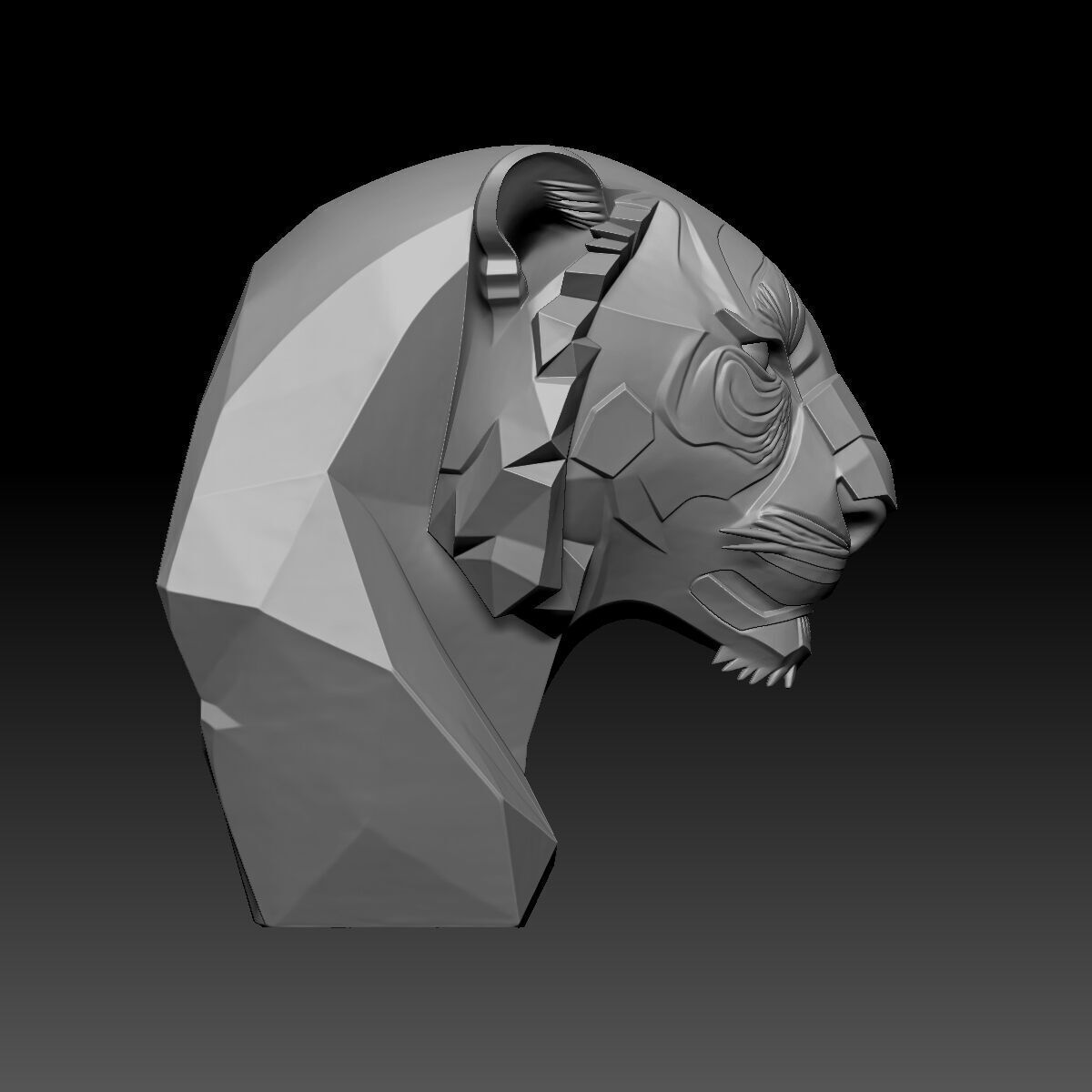 Tiger Head 3D model_1