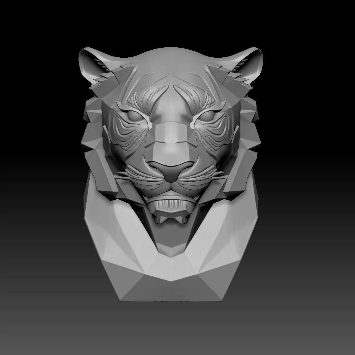 Tiger Head 3D model_0