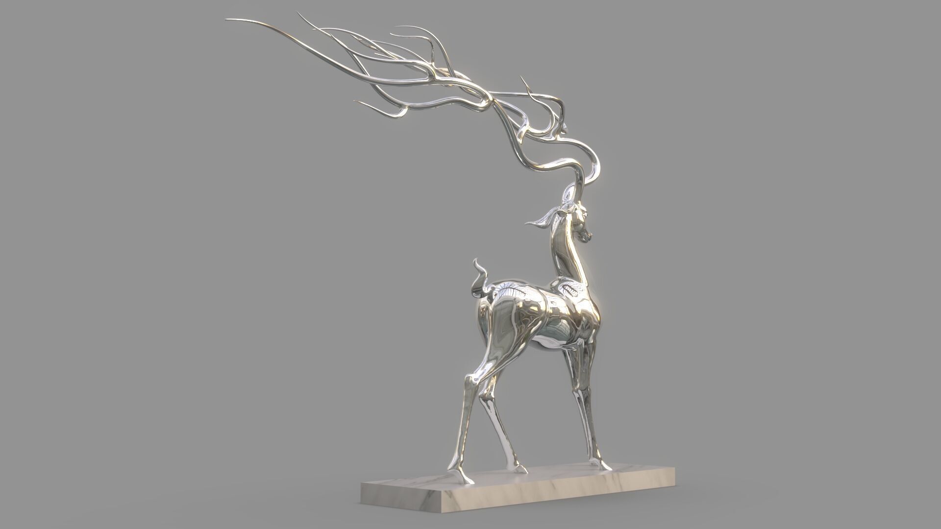 Deer Sculpture 3D model_1