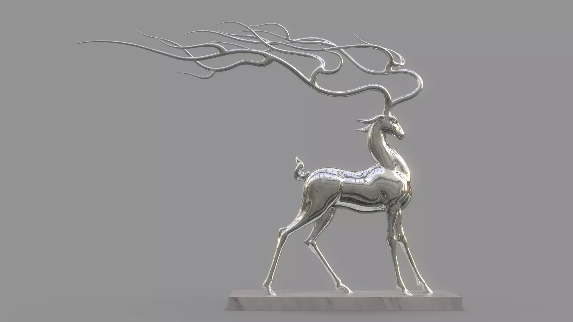 Deer Sculpture 3D model_0