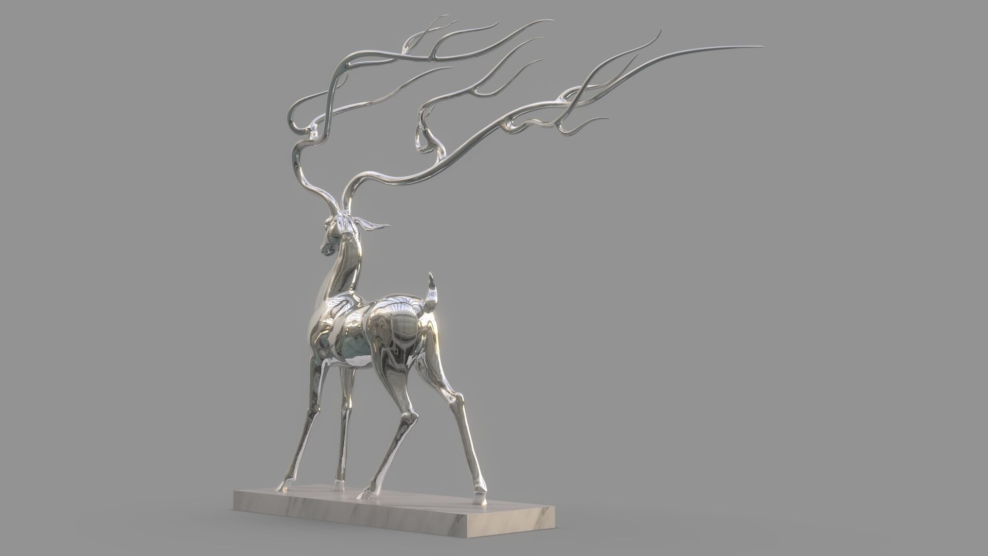 Deer Sculpture 3D model_6