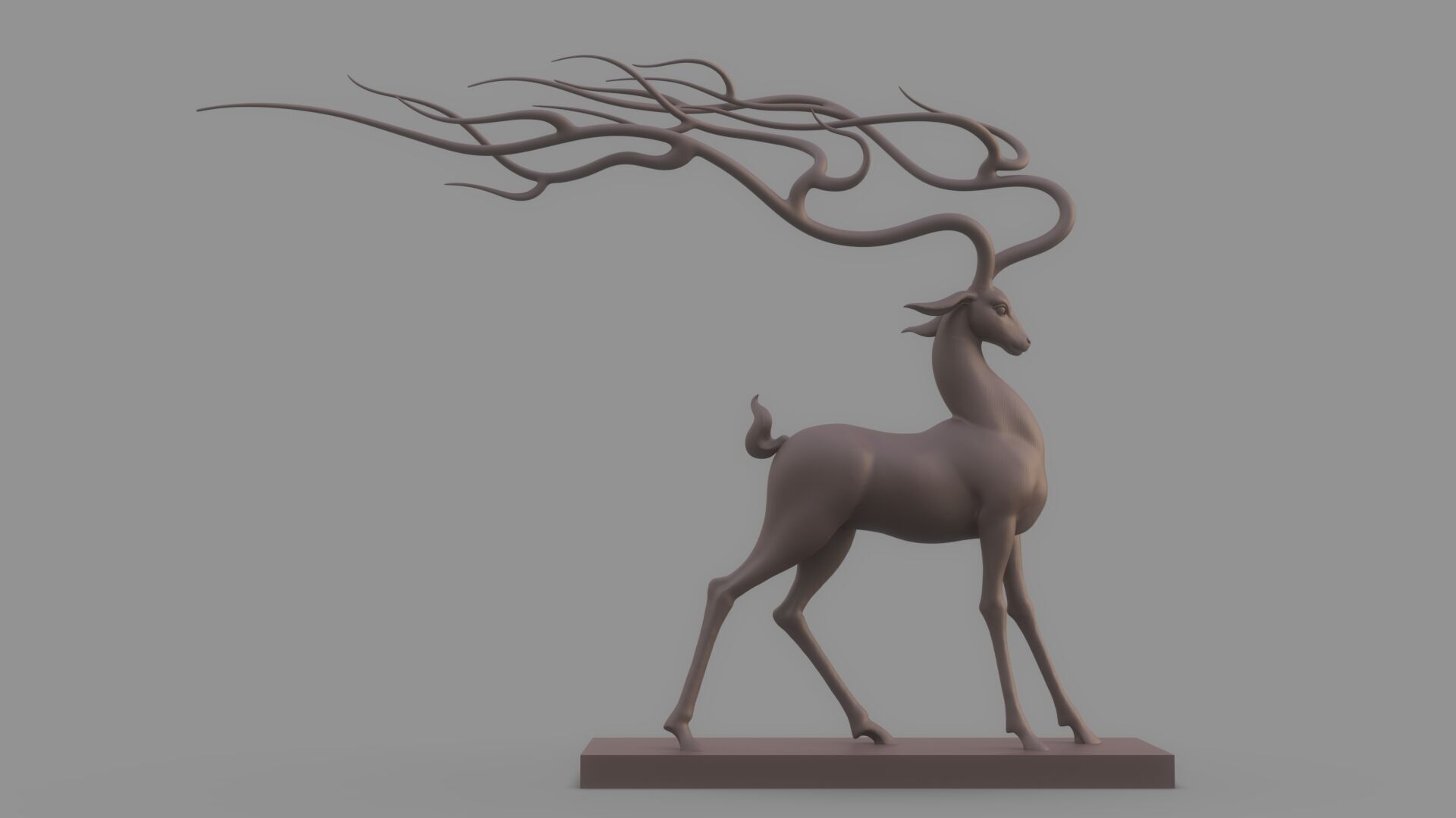 Deer Sculpture 3D model_9
