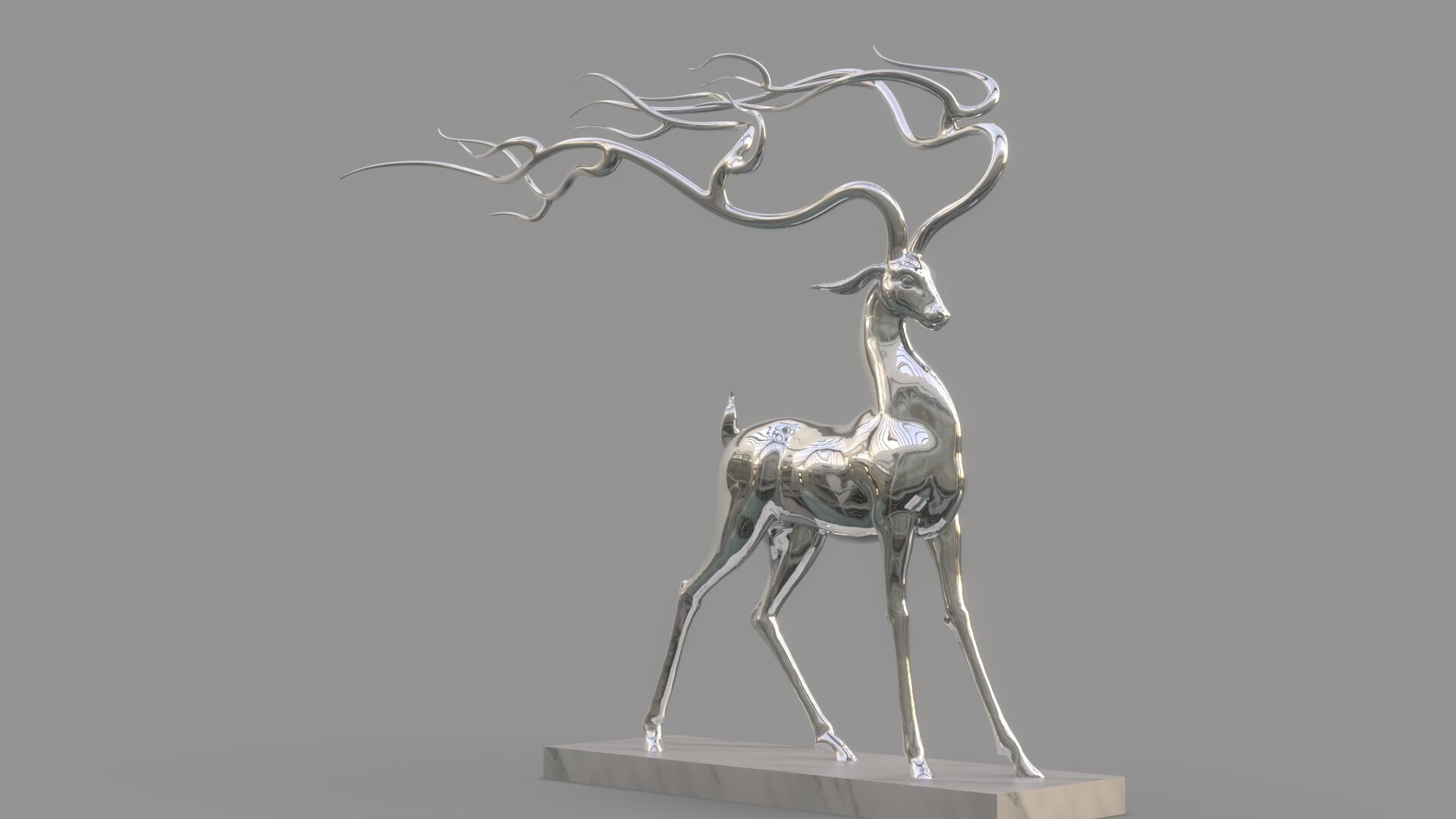 Deer Sculpture 3D model_2