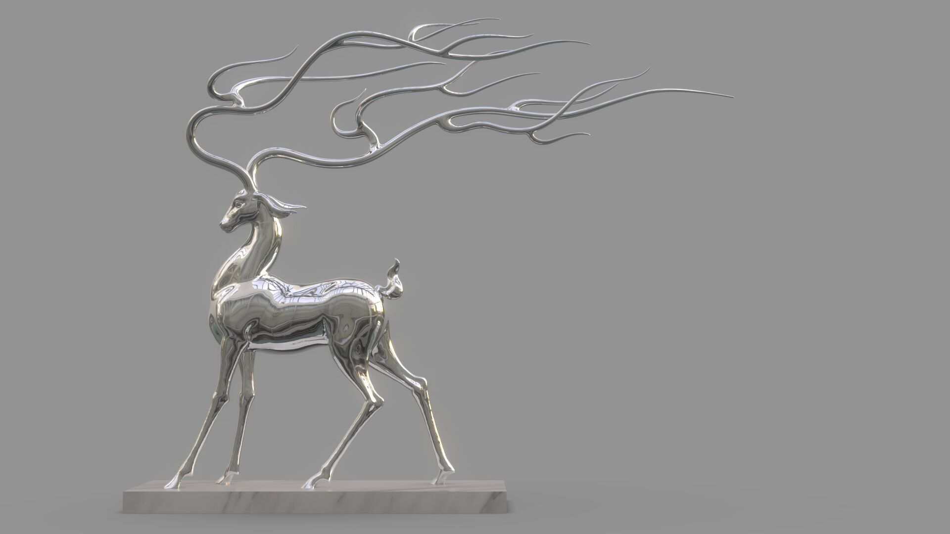Deer Sculpture 3D model_5
