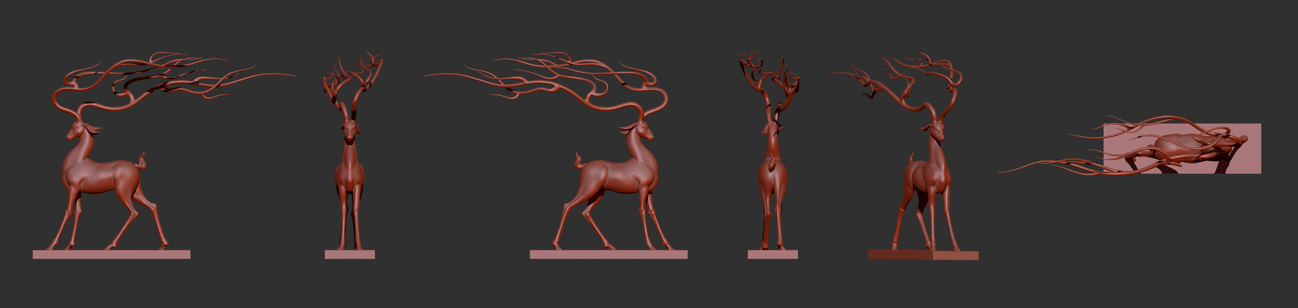 Deer Sculpture 3D model_17