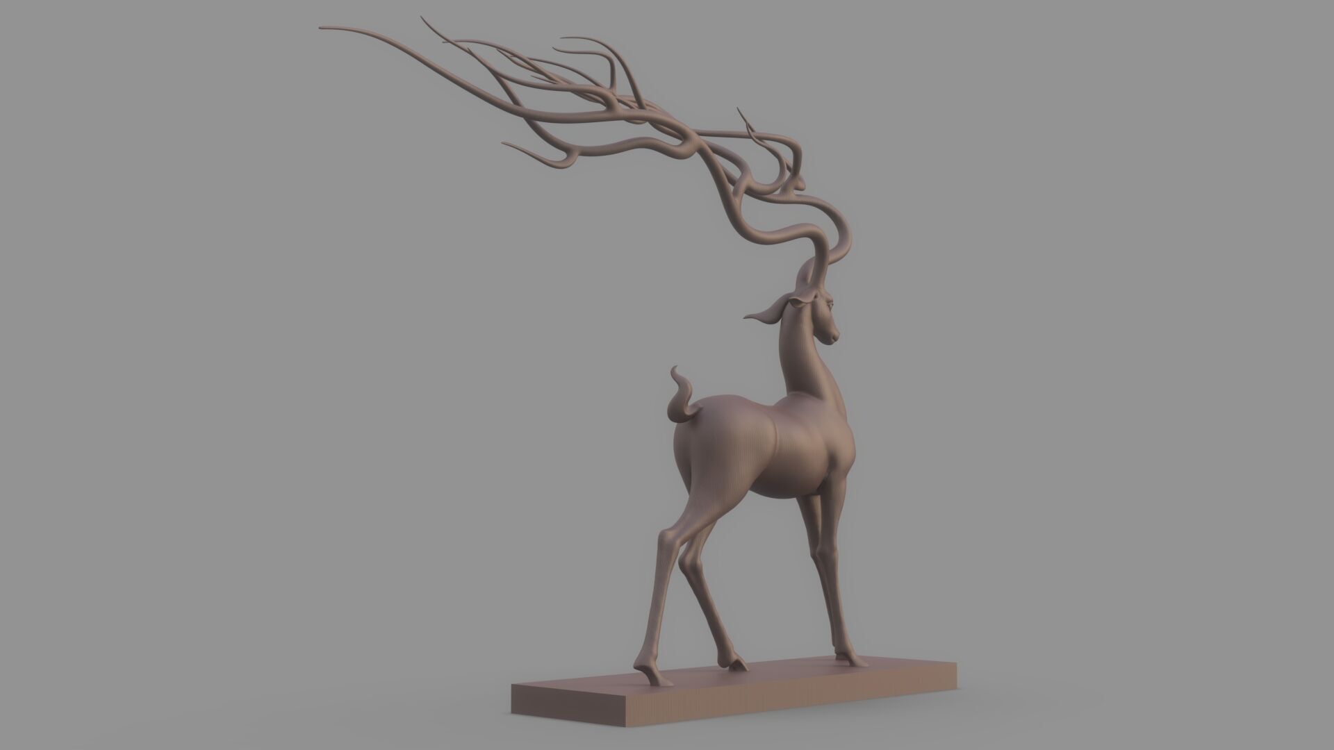 Deer Sculpture 3D model_16