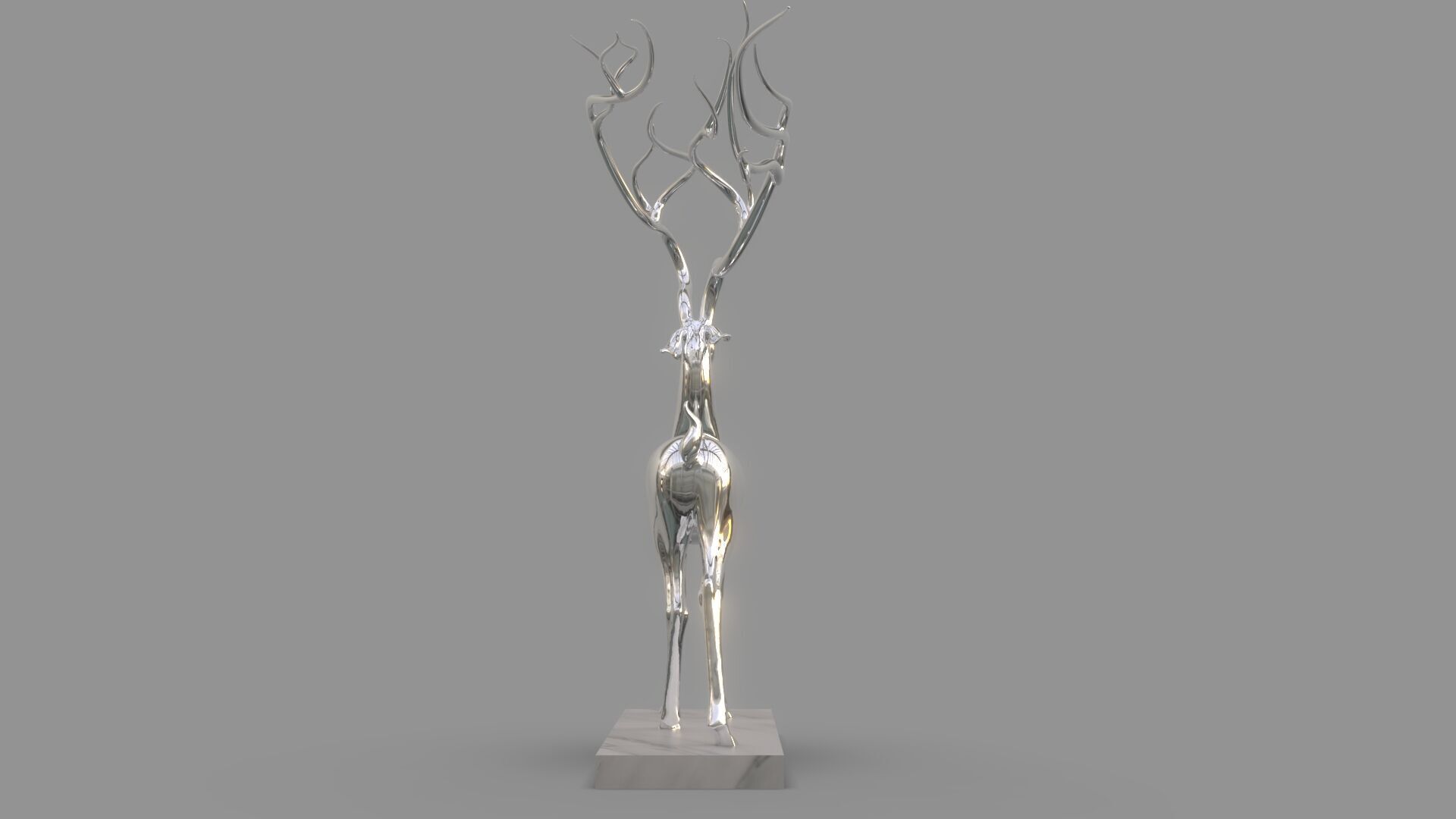 Deer Sculpture 3D model_7
