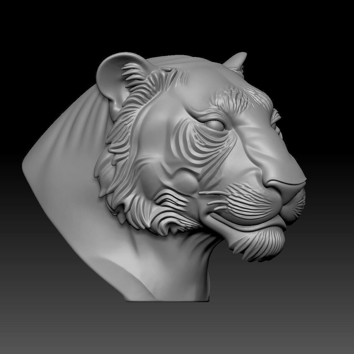 Tiger Head 3D model_5