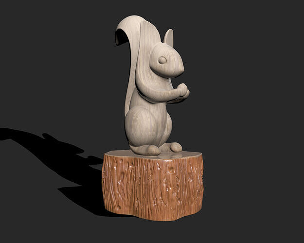 SQUIRREL WOOD ABSTRACT SCULPTURE BUST 3D print model