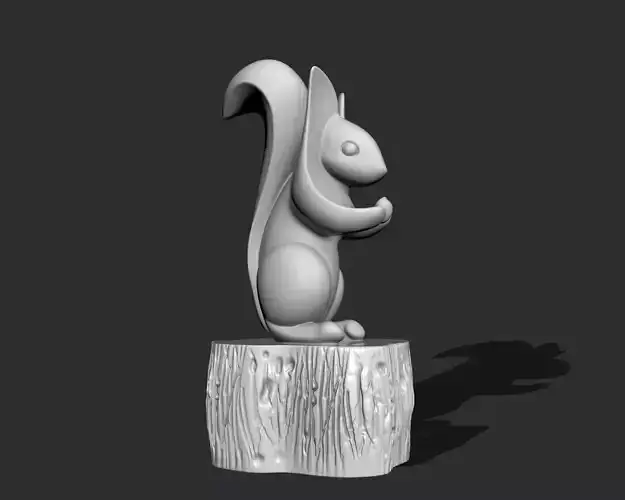 SQUIRREL WOOD ABSTRACT SCULPTURE BUST 3D print model
