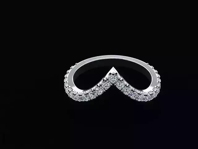 V SHAPED STACKABLE RING WEDDING BAND