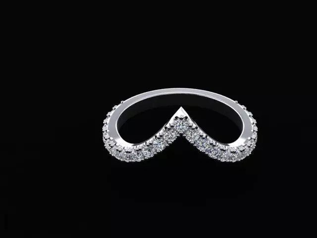V SHAPED STACKABLE RING WEDDING BAND 3D print model