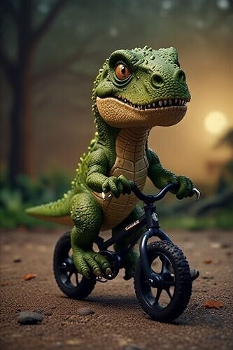 T-Rex Riding a Bicycle 3D print model