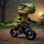 T-Rex Riding a Bicycle 3D print model_0