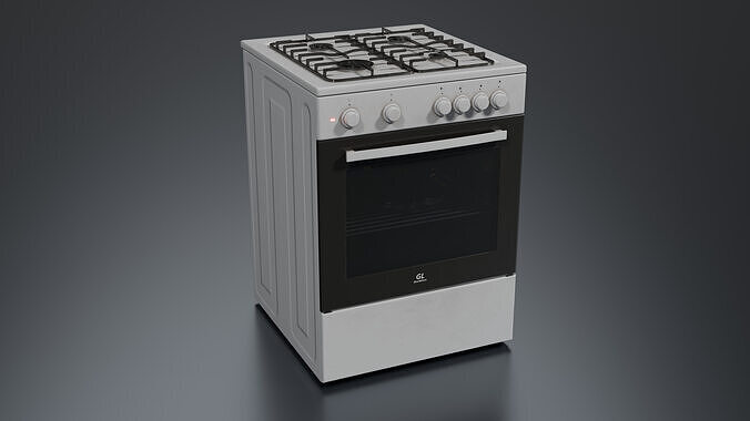 White Gas Stove Low-poly 3D model
