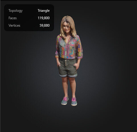 Teenage girl in an outfit   3D model