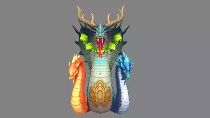 Three-headed snake of fire ice and poison