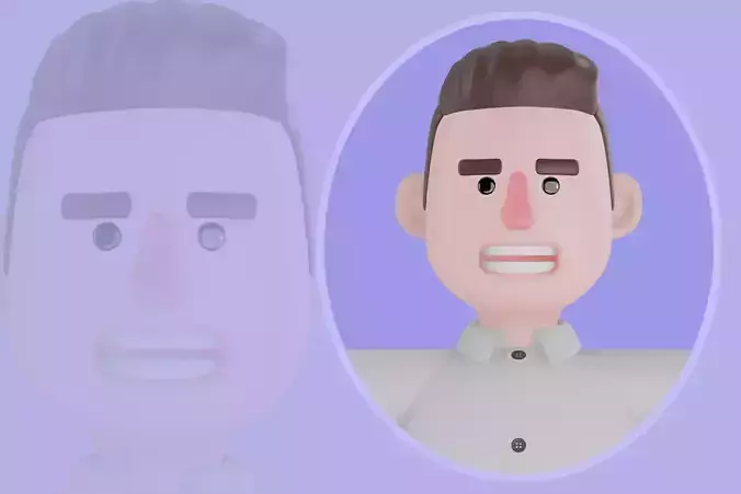 Stylized 3D Male Marketing Character - Cartoon Business Promoter 3D model