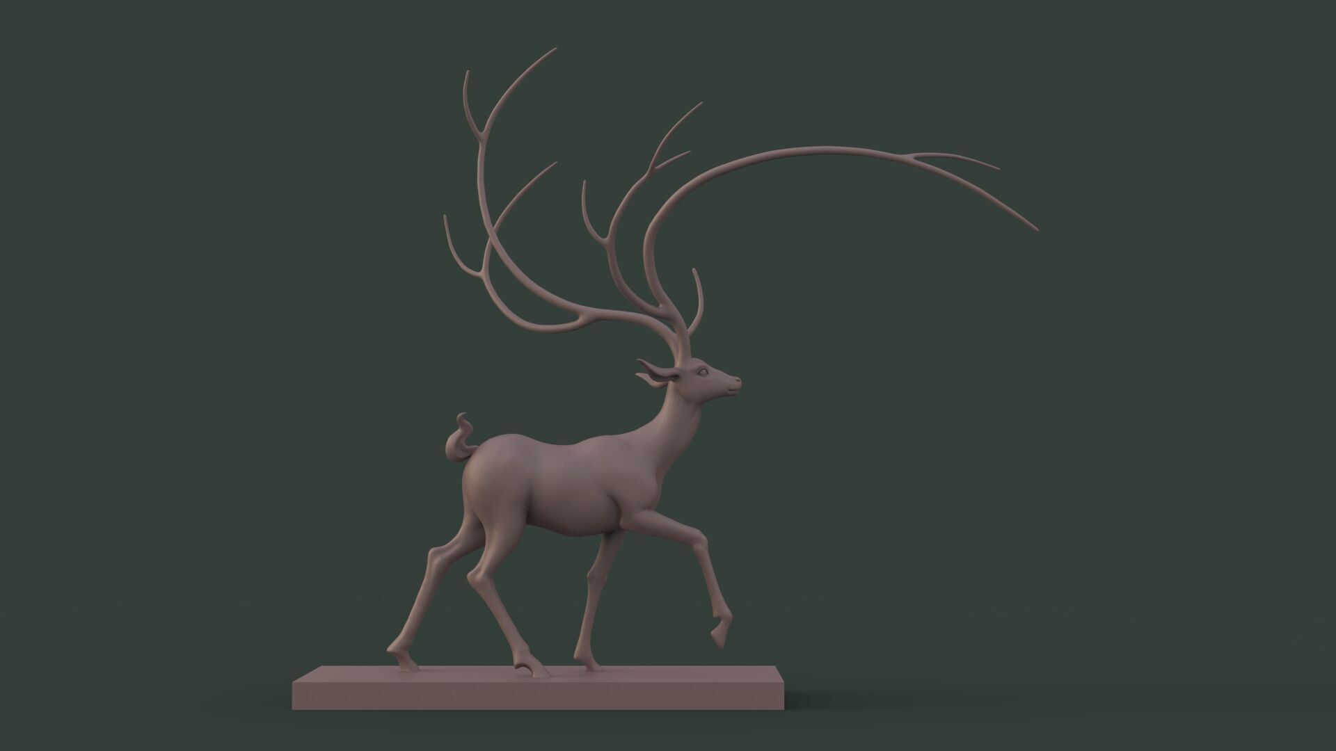 Deer Sculpture 3D model_9
