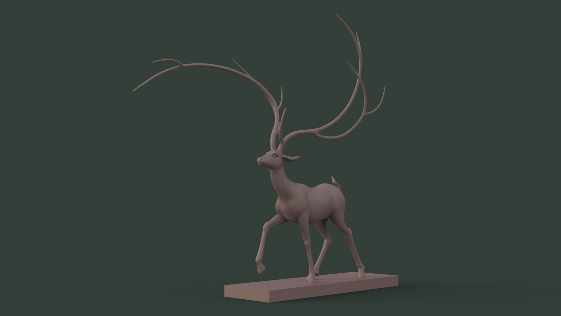 Deer Sculpture 3D model_12