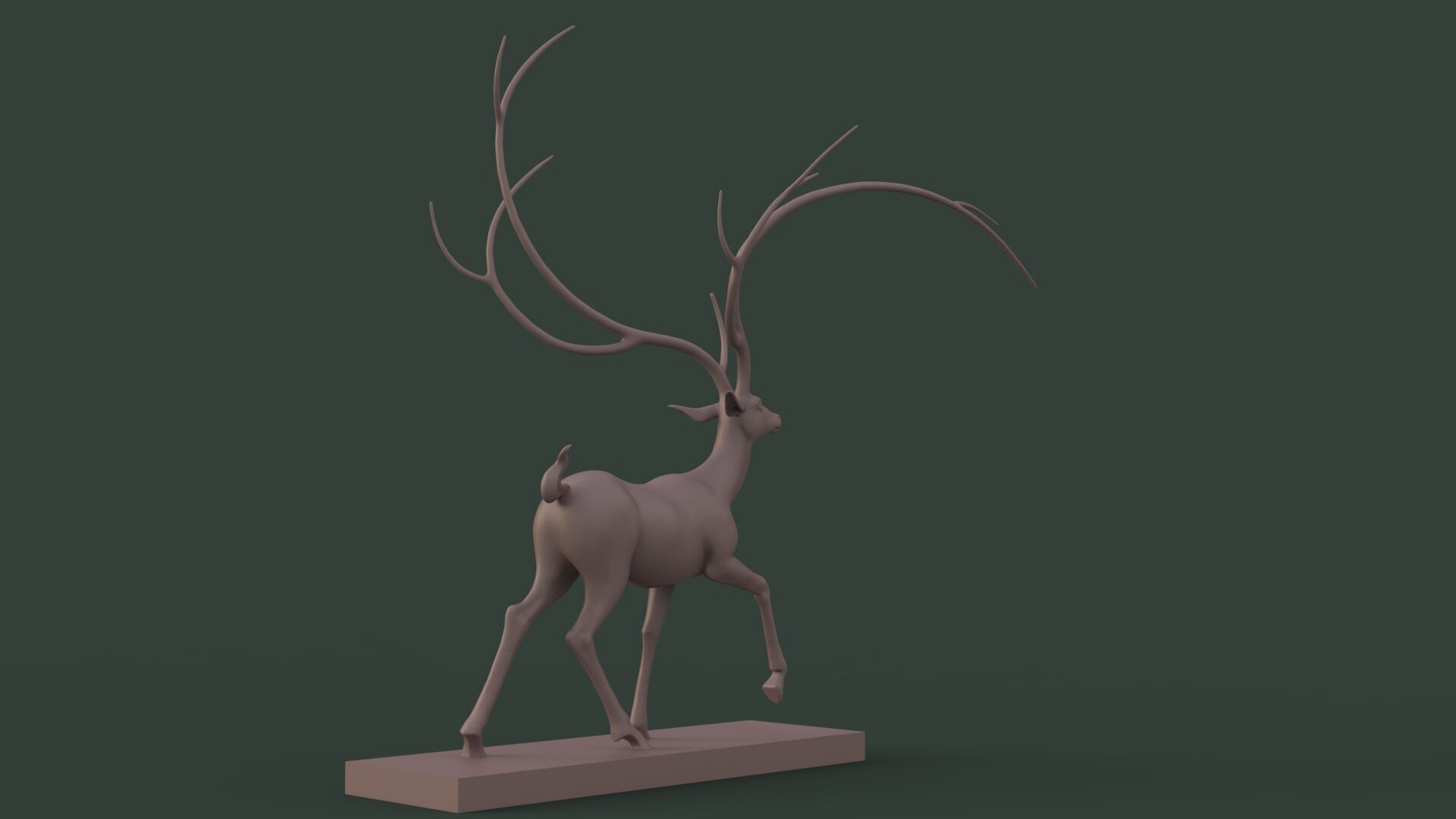 Deer Sculpture 3D model_8