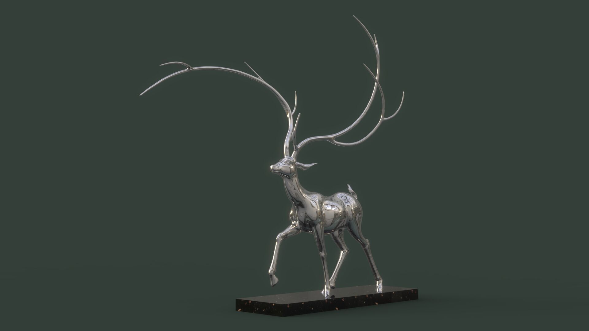 Deer Sculpture 3D model_4
