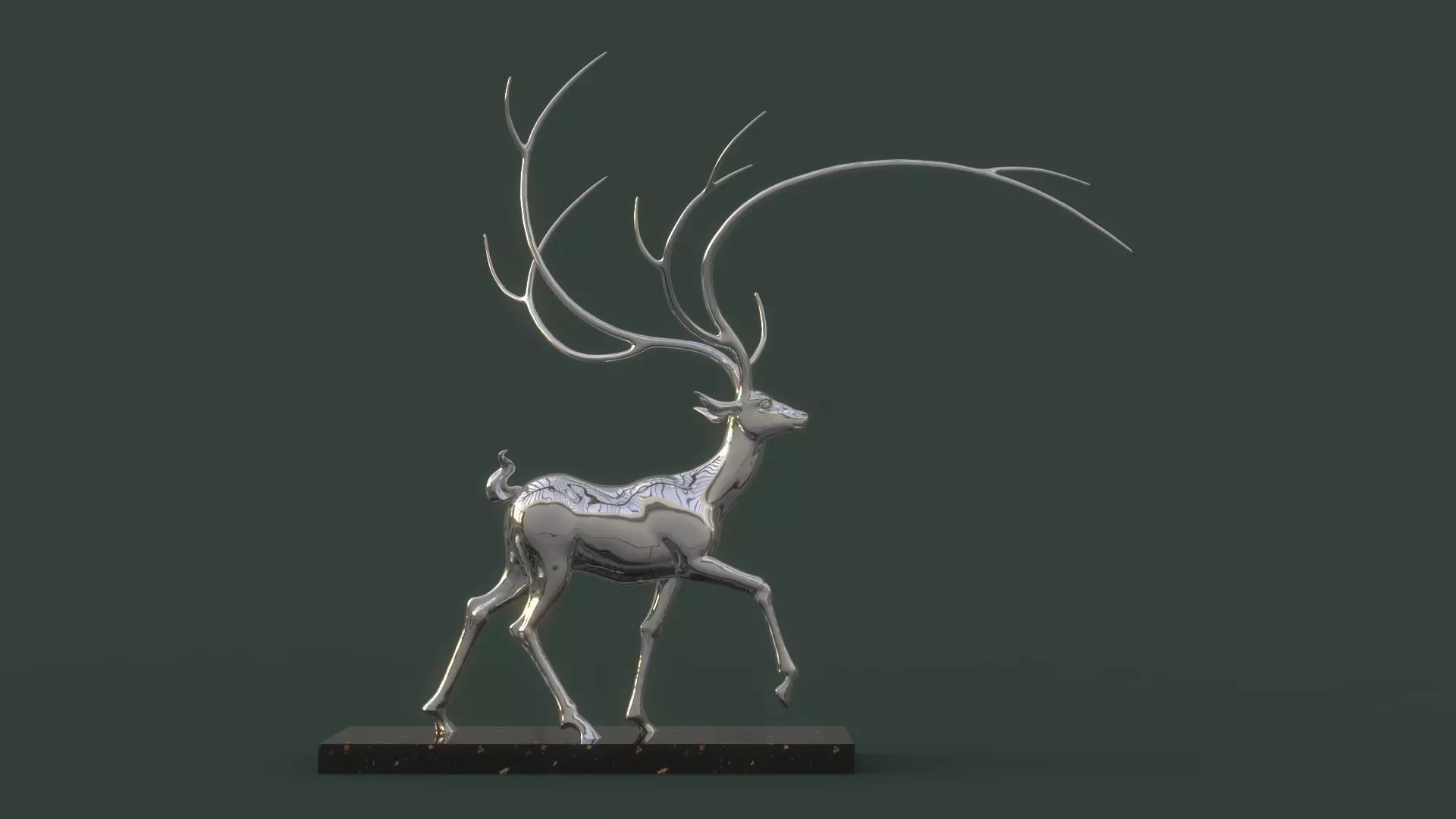 Deer Sculpture 3D model_0