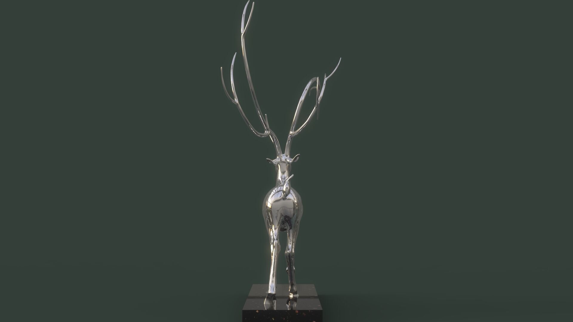 Deer Sculpture 3D model_7