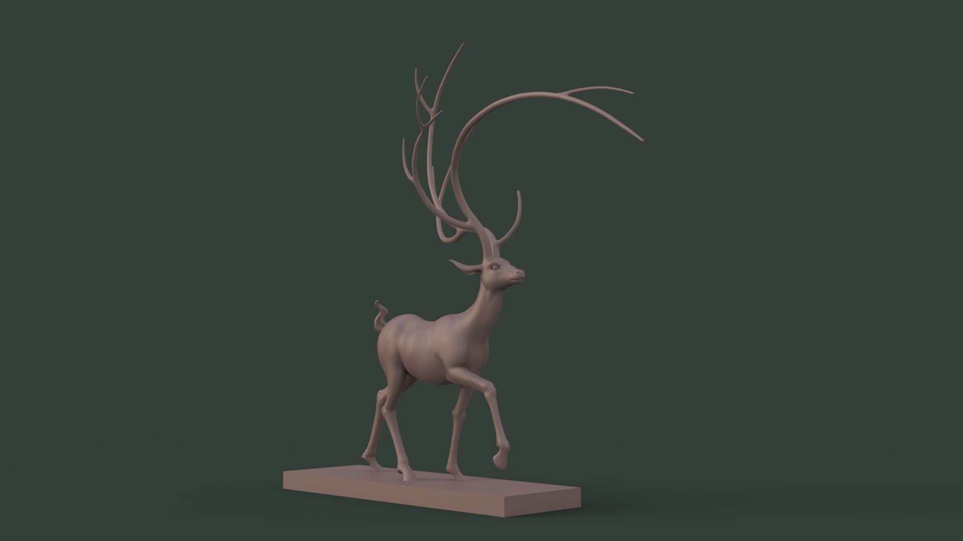 Deer Sculpture 3D model_10