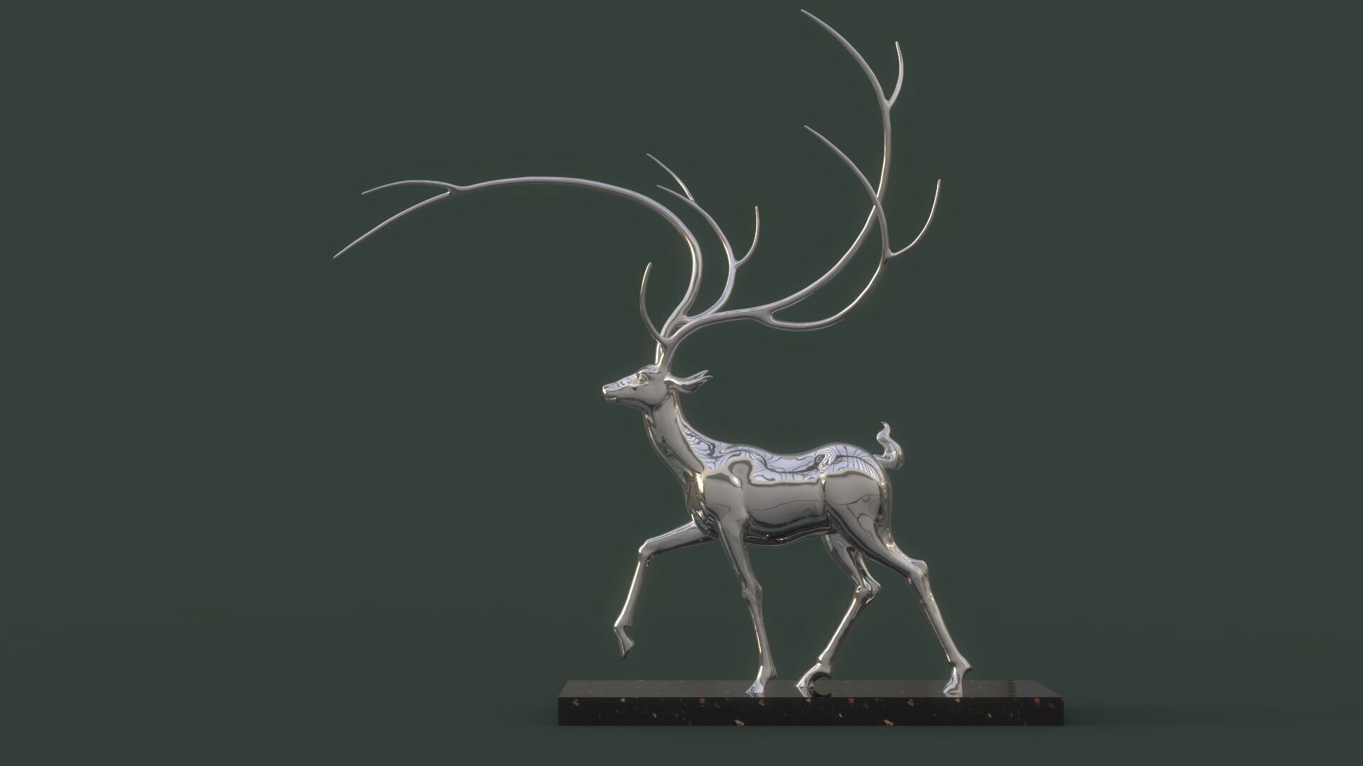 Deer Sculpture 3D model_5